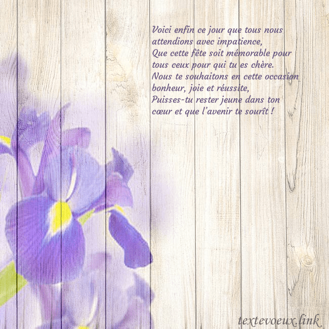 Carte d'anniversaire avec des iris