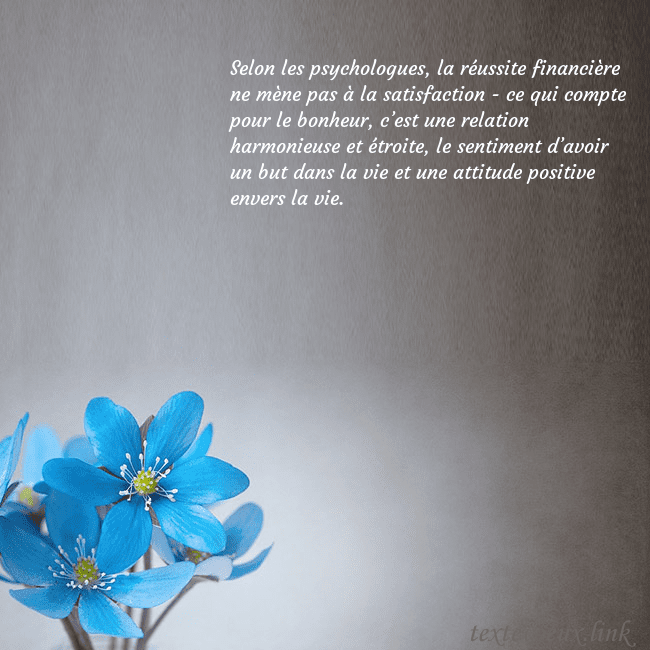 Carte postale avec violettes Selon les psychologues, la réussite financière ne Carte postale avec violettes