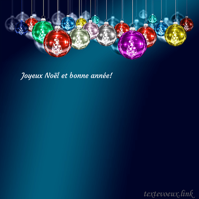 Carte postale bleue avec des jouets d'arbre de Noël