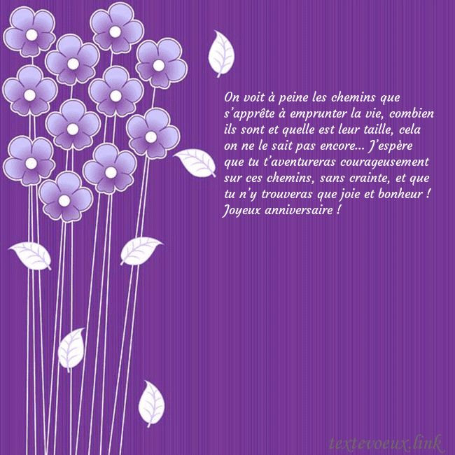 Carte de vœux avec des fleurs violettes