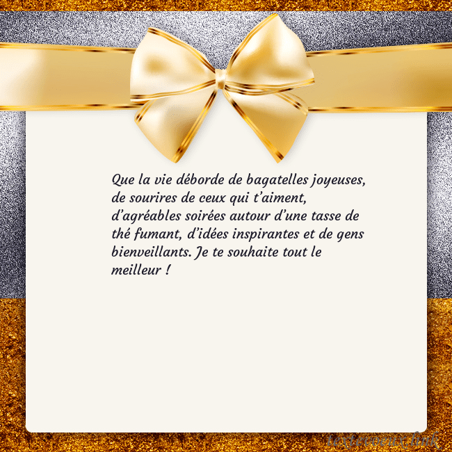 Cartes de vœux avec un grand ruban d'or