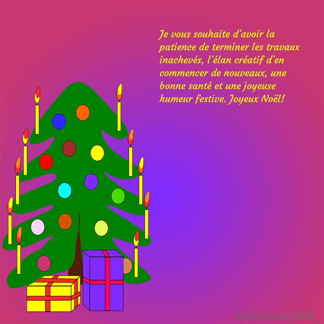 Carte postale avec un sapin de Noël peint