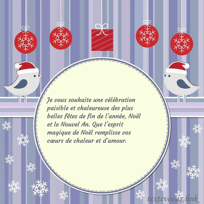 Cartes de vœux avec des oiseaux de Noël Je vous souhaite une célébration paisible et chale Cartes de vœux avec des oiseaux de Noël