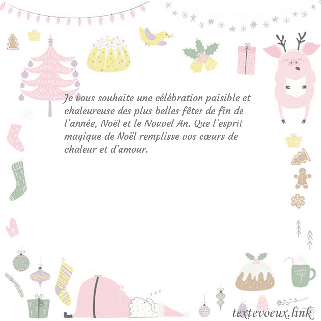 Carte postale du nouvel an avec un cochon Je vous souhaite une célébration paisible et chale Carte postale du nouvel an avec un cochon