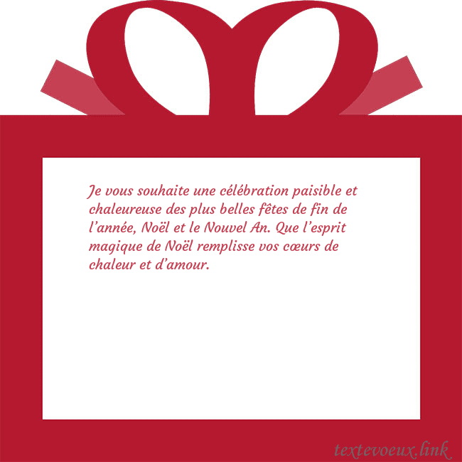 Carte du Nouvel An - un cadeau rouge Je vous souhaite une célébration paisible et chale Carte du Nouvel An - un cadeau rouge