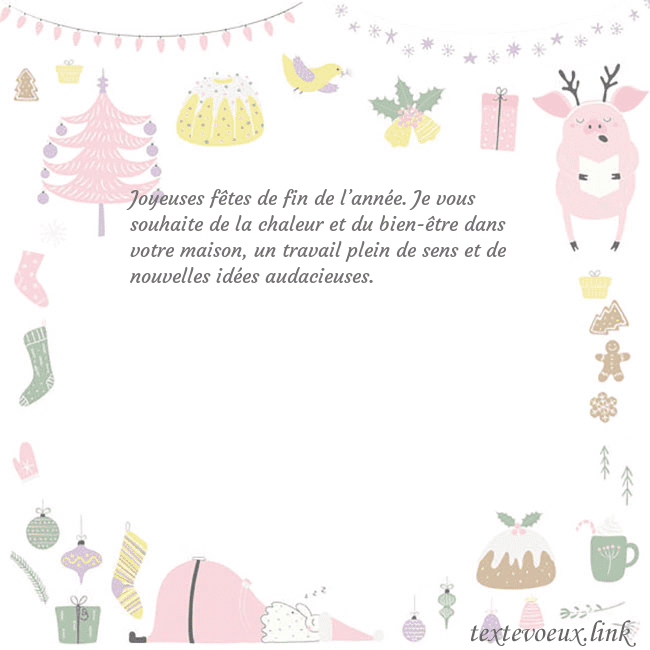 Carte postale du nouvel an avec un cochon