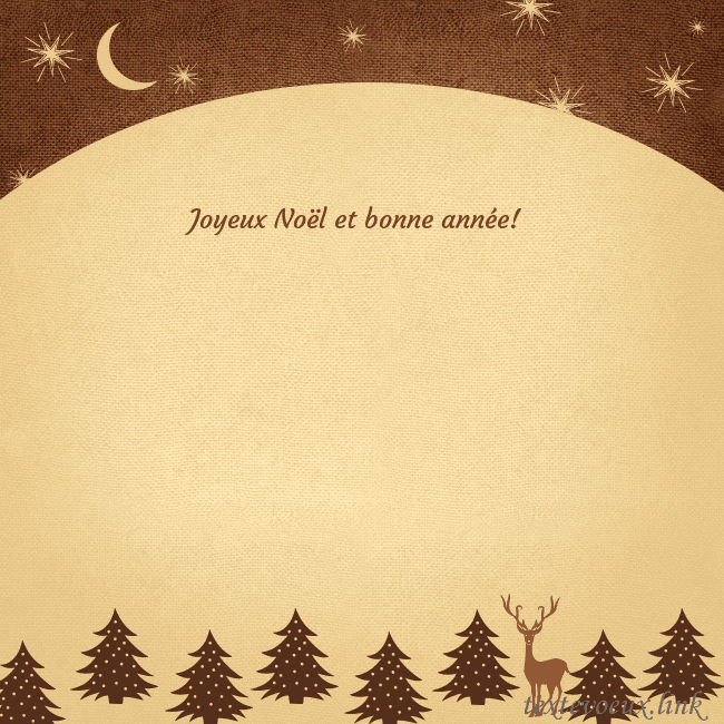 Carte postale marron avec étoiles et lune