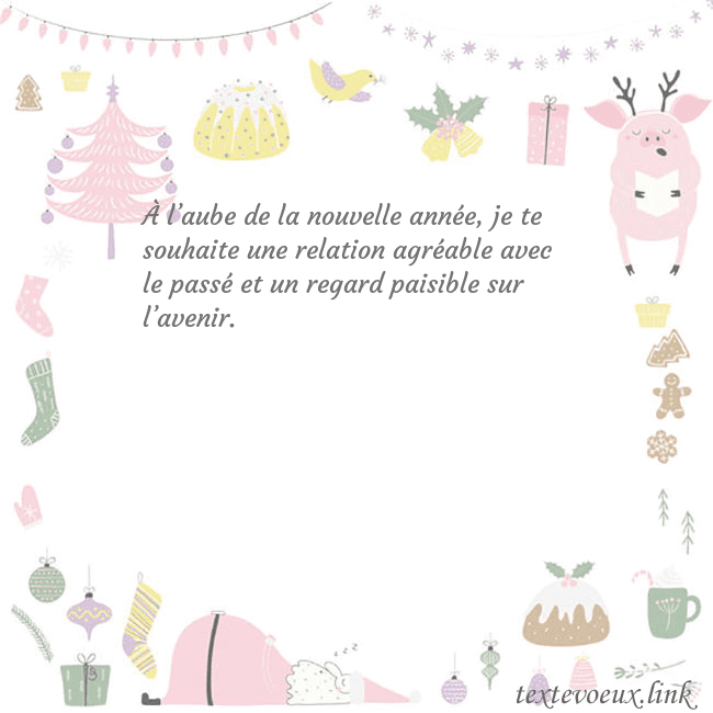 Carte postale du nouvel an avec un cochon