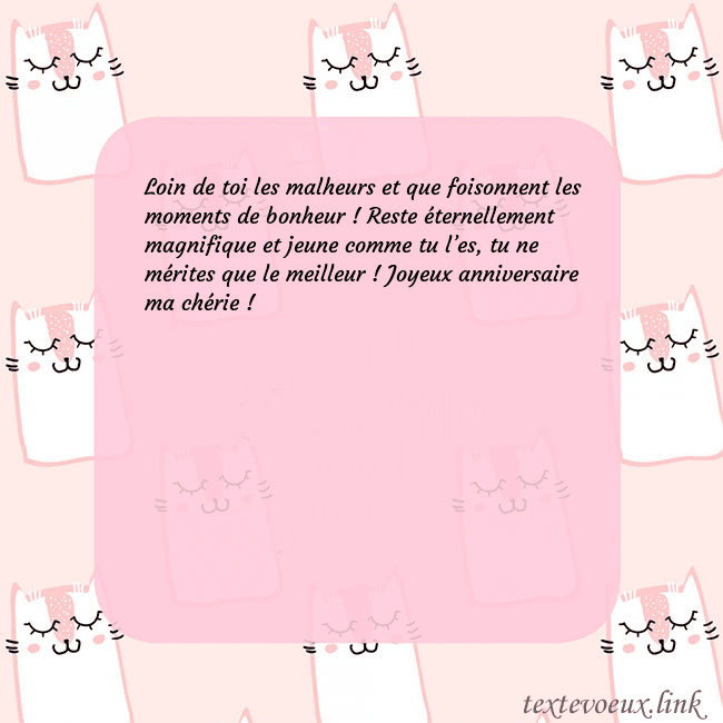 Carte de voeux rose avec des chats drôles