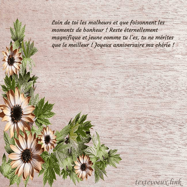 Une jolie carte d'anniversaire avec des fleurs