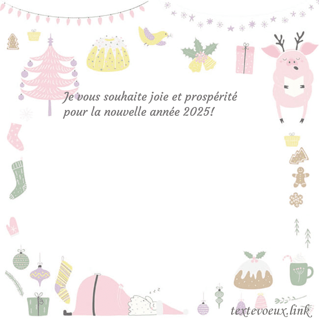 Carte postale du nouvel an avec un cochon