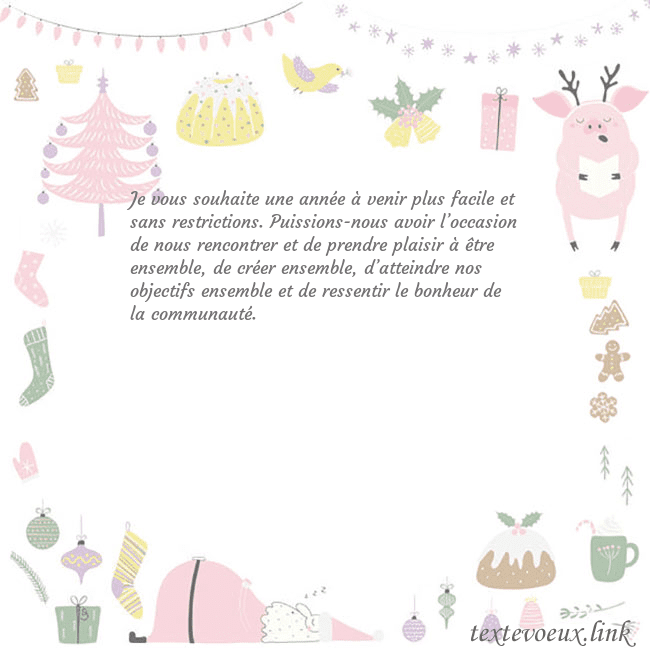 Carte postale du nouvel an avec un cochon Je vous souhaite une année à venir plus facile et Carte postale du nouvel an avec un cochon