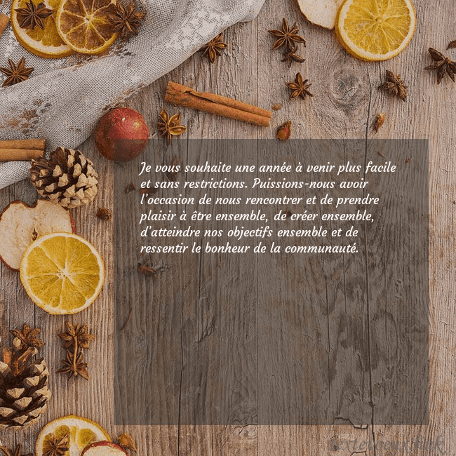 Une carte postale qui sent bon Noël Je vous souhaite une année à venir plus facile et Une carte postale qui sent bon Noël