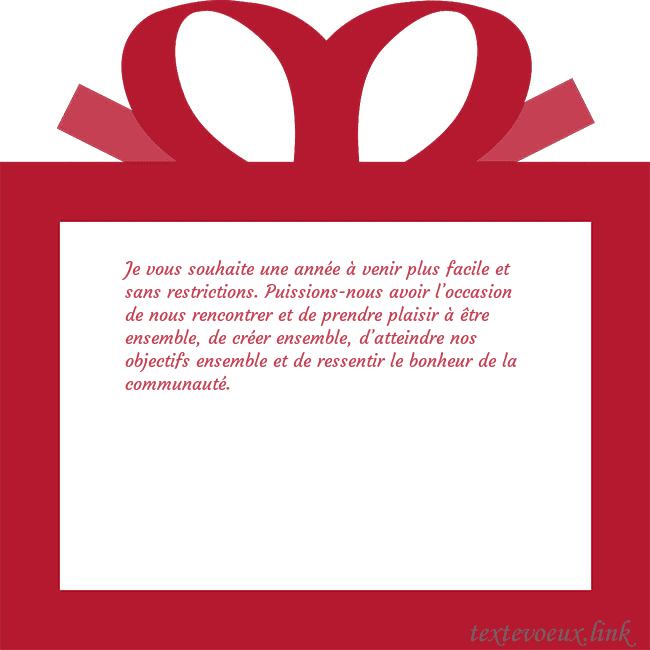 Carte du Nouvel An - un cadeau rouge Je vous souhaite une année à venir plus facile et Carte du Nouvel An - un cadeau rouge