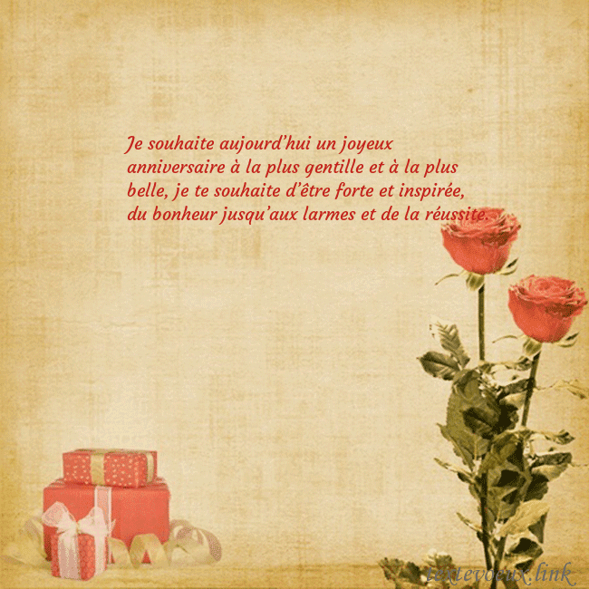 Carte de vœux avec roses et cadeaux