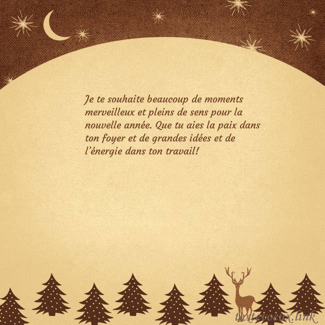 Carte postale marron avec étoiles et lune