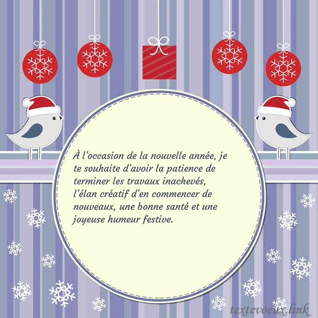 Cartes de vœux avec des oiseaux de Noël À l’occasion de la nouvelle année, je te souhaite Cartes de vœux avec des oiseaux de Noël