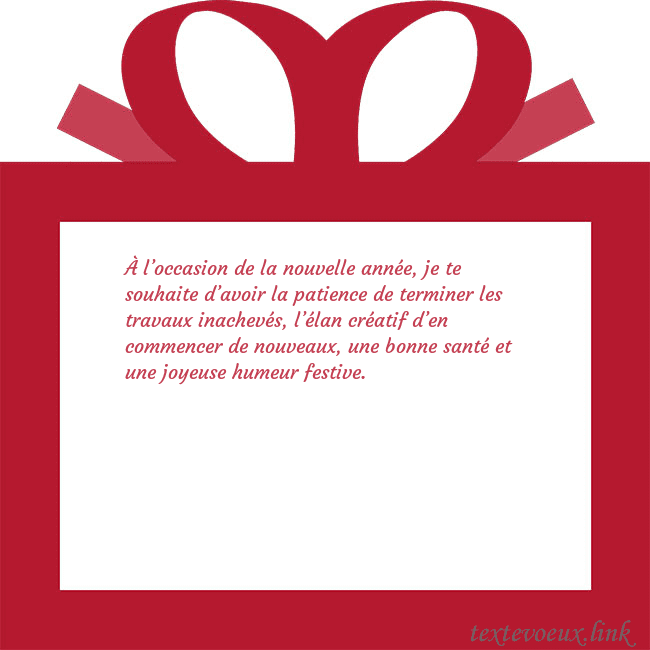 Carte du Nouvel An - un cadeau rouge À l’occasion de la nouvelle année, je te souhaite Carte du Nouvel An - un cadeau rouge