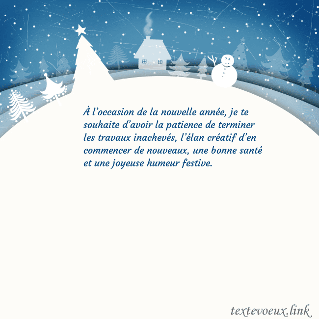 Carte de vœux avec ville blanche À l’occasion de la nouvelle année, je te souhaite Carte de vœux avec ville blanche