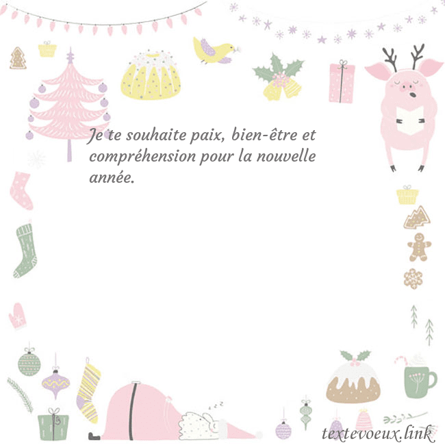 Carte postale du nouvel an avec un cochon