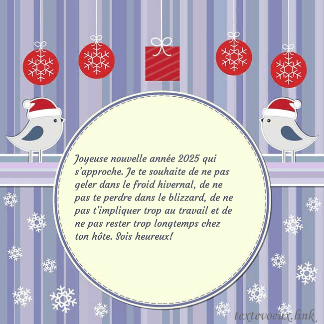 Cartes de vœux avec des oiseaux de Noël Joyeuse nouvelle année 2026 qui s’approche. Je te Cartes de vœux avec des oiseaux de Noël