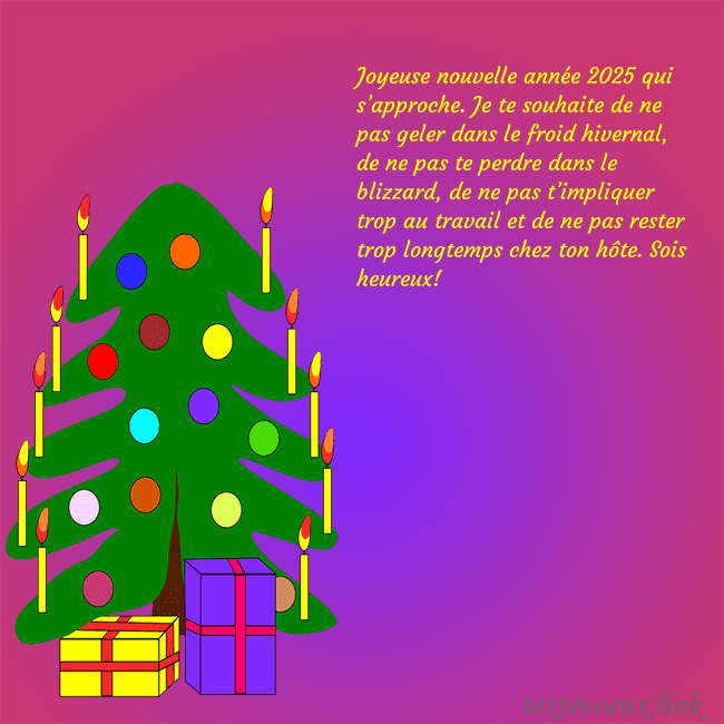 Carte postale avec un sapin de Noël peint Joyeuse nouvelle année 2026 qui s’approche. Je te Carte postale avec un sapin de Noël peint
