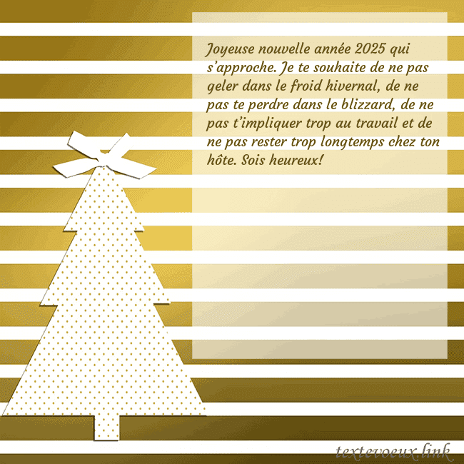 Carte postale étincelante d'or avec sapin de Noël Joyeuse nouvelle année 2026 qui s’approche. Je te Carte postale étincelante d'or avec sapin de Noël