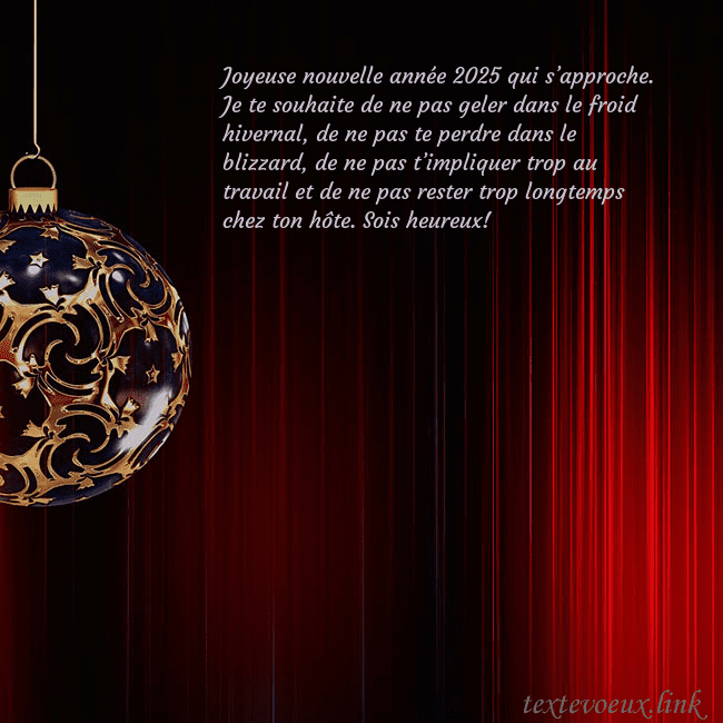 Carte de Noël rouge avec un luxueux jouet d'arbre de Noël Joyeuse nouvelle année 2026 qui s’approche. Je te Carte de Noël rouge avec un luxueux jouet d'arbre de Noël