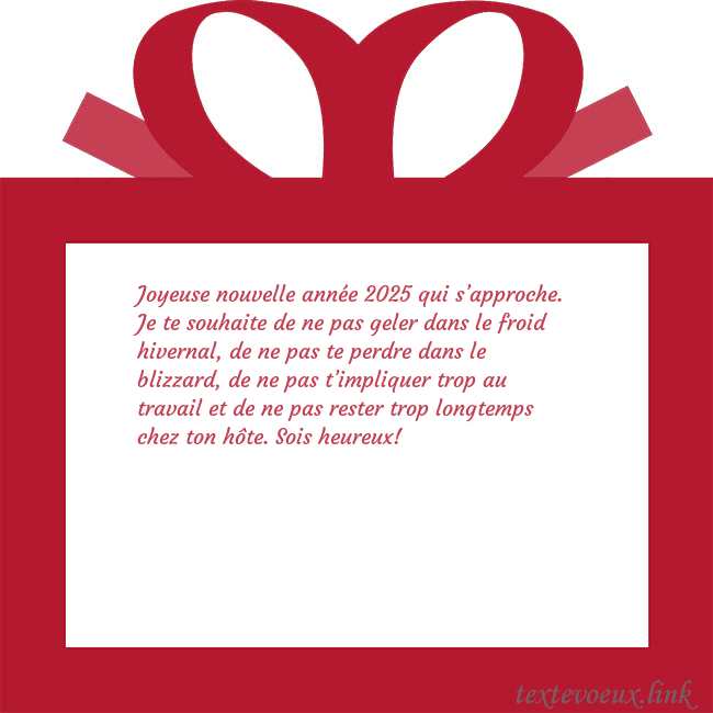 Carte du Nouvel An - un cadeau rouge Joyeuse nouvelle année 2026 qui s’approche. Je te Carte du Nouvel An - un cadeau rouge
