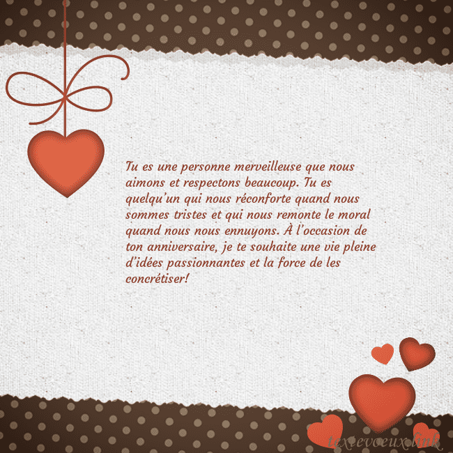 Carte de vœux avec coeurs rouges