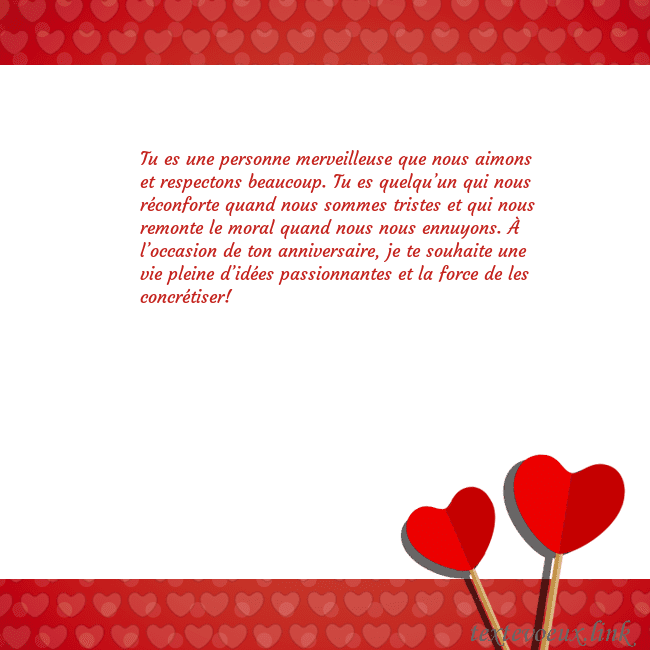 Carte de vœux avec coeurs rouges 2