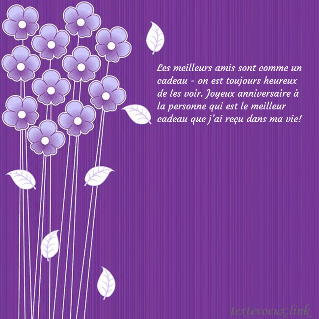 Carte de vœux avec des fleurs violettes