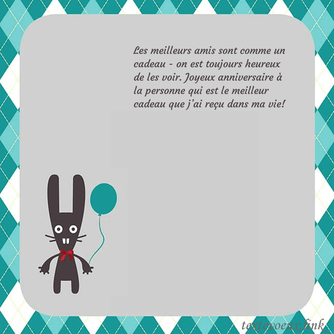 Carte d'anniversaire avec un lapin