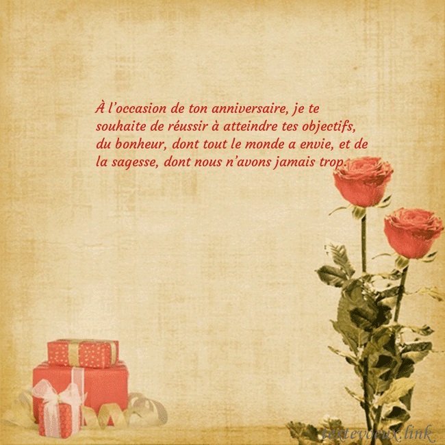 Carte de vœux avec roses et cadeaux