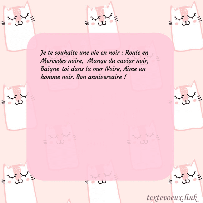 Carte de voeux rose avec des chats drôles