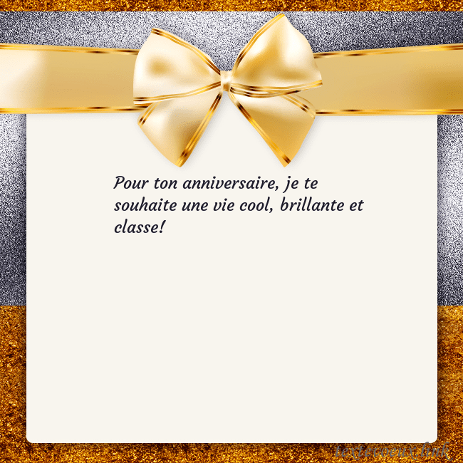 Cartes de vœux avec un grand ruban d'or