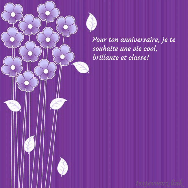 Carte de vœux avec des fleurs violettes