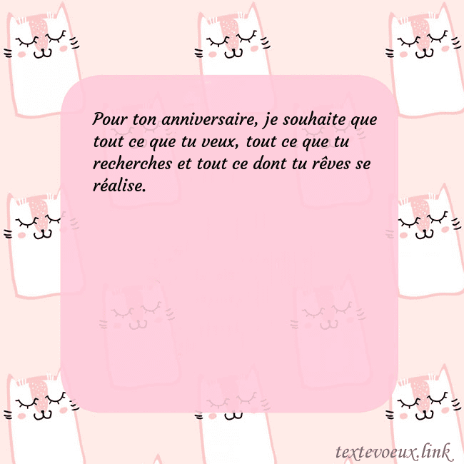 Carte de voeux rose avec des chats drôles