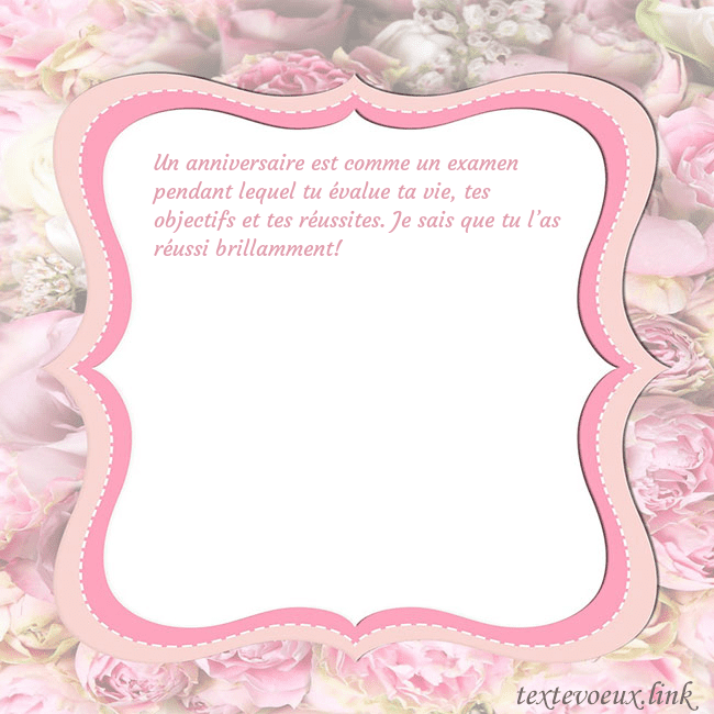 Carte de voeux - cadre rose