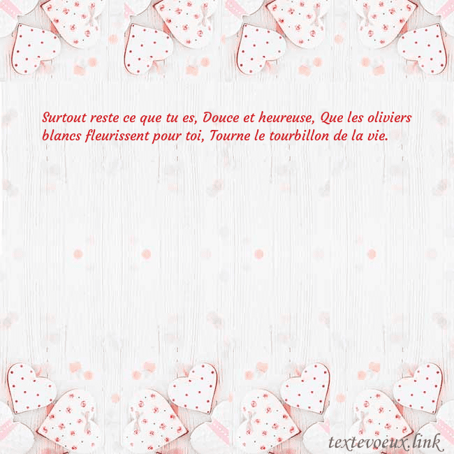 Carte de vœux avec coeurs blancs
