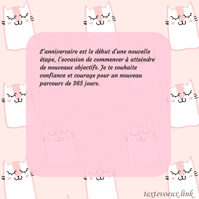 Carte de voeux rose avec des chats drôles