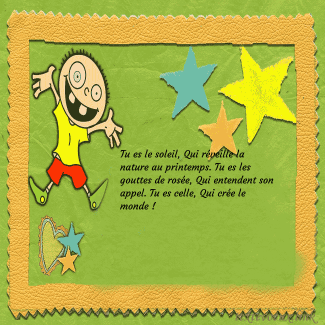 Une carte de voeux amusante avec une image clipart et un drôle de garçon