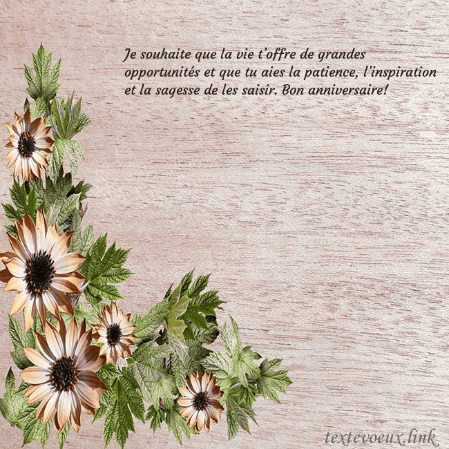 Une jolie carte d'anniversaire avec des fleurs