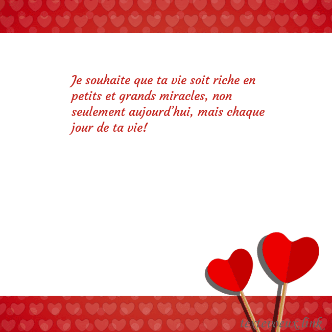 Carte de vœux avec coeurs rouges 2