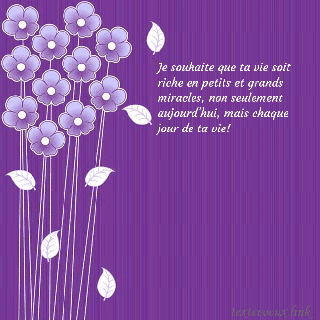 Carte de vœux avec des fleurs violettes