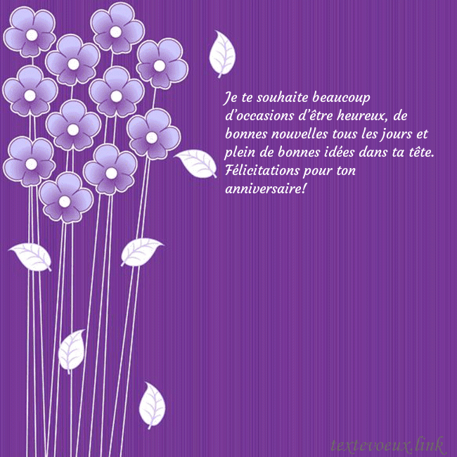 Carte de vœux avec des fleurs violettes