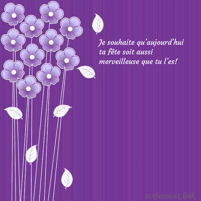 Carte de vœux avec des fleurs violettes