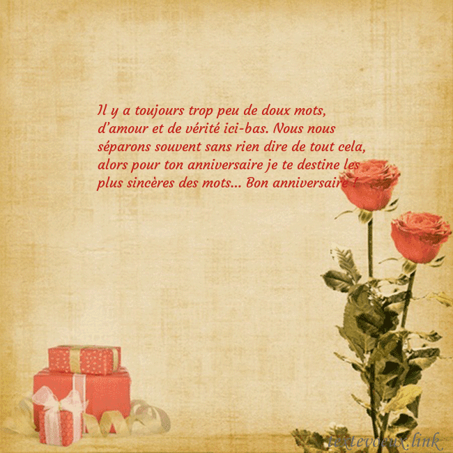 Carte de vœux avec roses et cadeaux