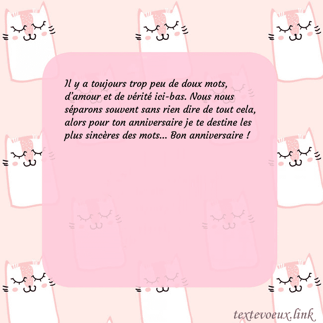 Carte de voeux rose avec des chats drôles