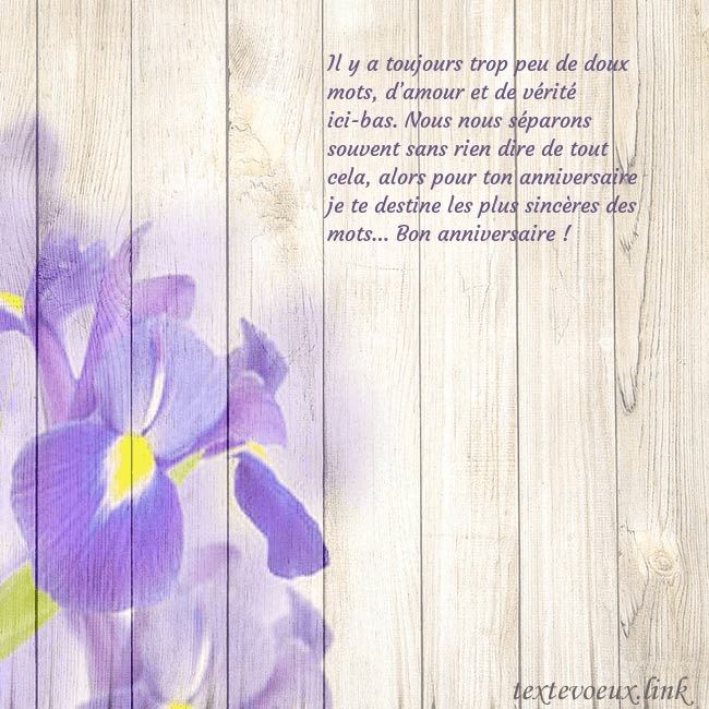 Carte d'anniversaire avec des iris